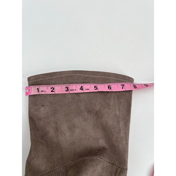 Nine West Felipe 2 Over the Knee Boot beige taupe block heel round toe size 6.5 - Picture 14 of 14